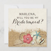 私の花嫁のメイドになってくれない？サンディビーチ結婚式 招待状 (正面)