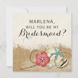 私の花嫁のメイドになってくれない？サンディビーチ結婚式 招待状