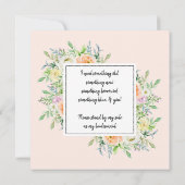 私の花嫁のメイドになってくれない?シックなフローラ開花 招待状 (裏面)