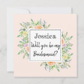 私の花嫁のメイドになってくれない?シックなフローラ開花 招待状 (正面)