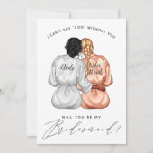 私の花嫁のメイドになってくれない？シルクの女の子のローブInv 招待状 (正面)