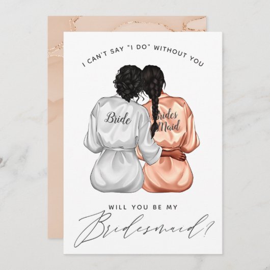 私の花嫁のメイドになってくれない?シルクの女の子のローブInv 招待状 (正面/裏面)