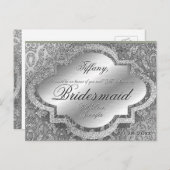 私の花嫁のメイドになってくれない?シルバーダマスク インビテーションポストカード (正面/裏面)