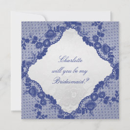 私の花嫁のメイドになってくれない？シルバーネイビーブルーレース 招待状