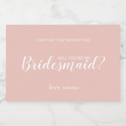 私の花嫁のメイドになってくれない？スクリプトモダン スパークリングワインラベル (シングルラベル)