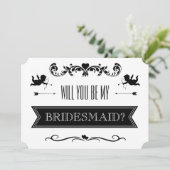 私の花嫁のメイドになってくれない?タイポグラフィ結婚の 招待状 (スタンド正面)