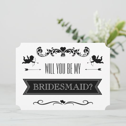 私の花嫁のメイドになってくれない？タイポグラフィ結婚の 招待状 (スタンド正面)