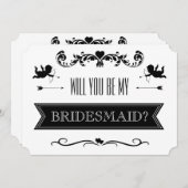 私の花嫁のメイドになってくれない?タイポグラフィ結婚の 招待状 (正面/裏面)