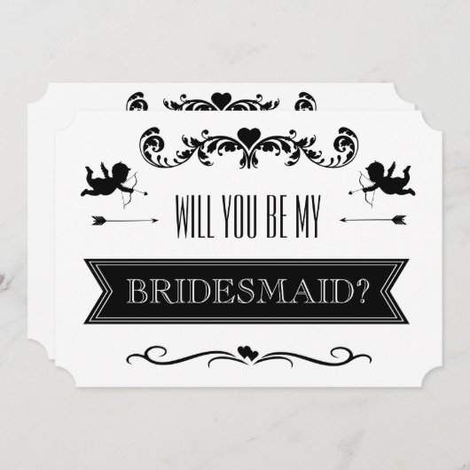 私の花嫁のメイドになってくれない?タイポグラフィ結婚の 招待状 (正面/裏面)