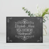 私の花嫁のメイドになってくれない?チョーク華美ボードカード 招待状 (スタンド正面)