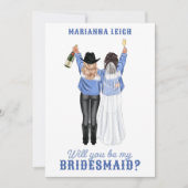 私の花嫁のメイドになってくれない？デニムの女子 招待状 (正面)