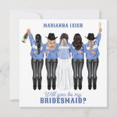 私の花嫁のメイドになってくれない？デニムインビタティの女の子 招待状 (正面)