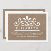 私の花嫁のメイドになってくれない？バーラップティアラカード 招待状 (正面/裏面)