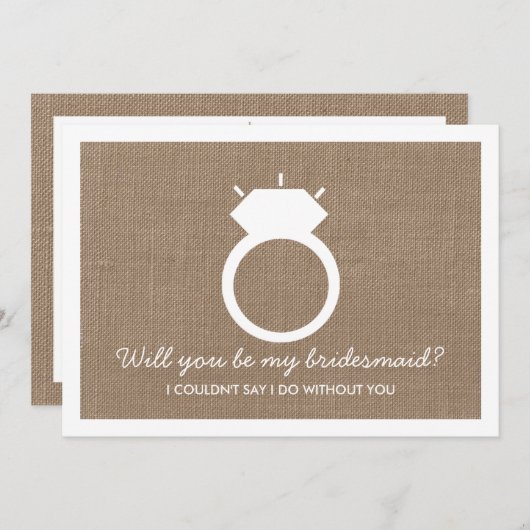 私の花嫁のメイドになってくれない？バーラップリングや輪カード 招待状 (正面/裏面)