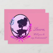 私の花嫁のメイドになってくれない？パープル インビテーションポストカード (正面/裏面)