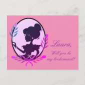 私の花嫁のメイドになってくれない？パープル インビテーションポストカード (正面)