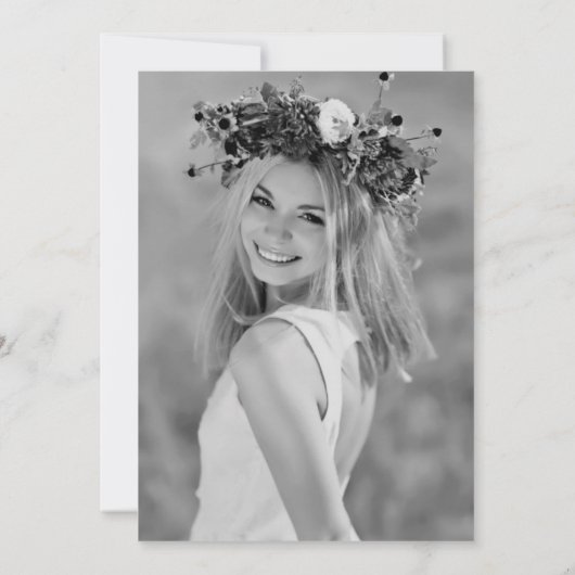 私の花嫁のメイドになってくれない？ピンクのフローラフォトカード 招待状 (裏面)