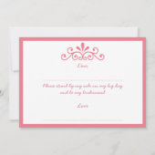 私の花嫁のメイドになってくれない？ピンクティアラカード 招待状 (裏面)