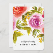 私の花嫁のメイドになってくれない?ピーチレッドフローラ 招待状 (正面)