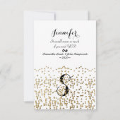 「私の花嫁のメイドになってくれない？」 フェイク金ゴールド紙吹雪 招待状 (裏面)