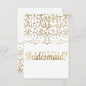 「私の花嫁のメイドになってくれない？」 フェイク金ゴールド紙吹雪 招待状 (正面/裏面)