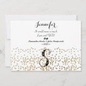「私の花嫁のメイドになってくれない?」 フェイク金ゴールド紙吹雪 招待状 (裏面)