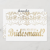 「私の花嫁のメイドになってくれない?」 フェイク金ゴールド紙吹雪 招待状 (正面/裏面)