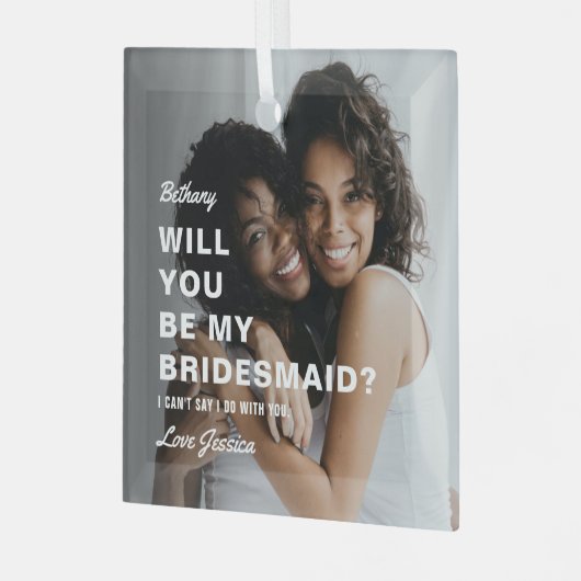 私の花嫁のメイドになってくれない?フォト ガラスオーナメント (正面左)