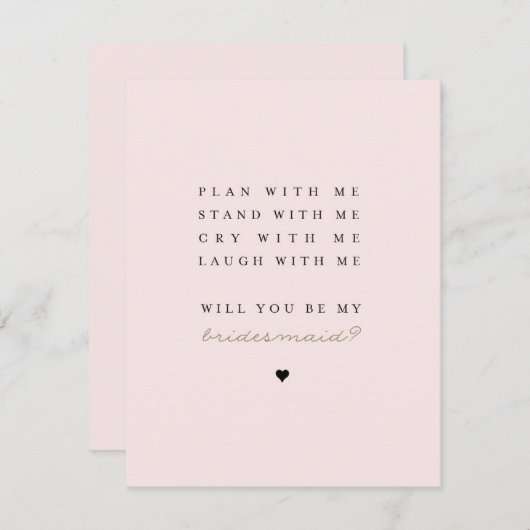 私の花嫁のメイドになってくれない？ |ブライドメイドカード 招待状 (正面/裏面)