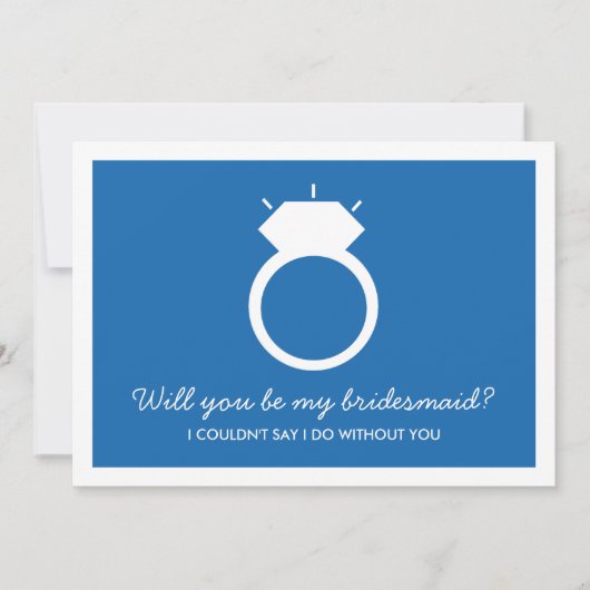 私の花嫁のメイドになってくれない？ブルーリングや輪カード 招待状 (正面)