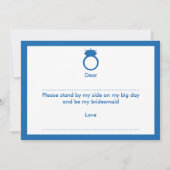 私の花嫁のメイドになってくれない？ブルーリングや輪カード 招待状 (裏面)