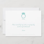 私の花嫁のメイドになってくれない？ブルーリングや輪カード 招待状 (裏面)