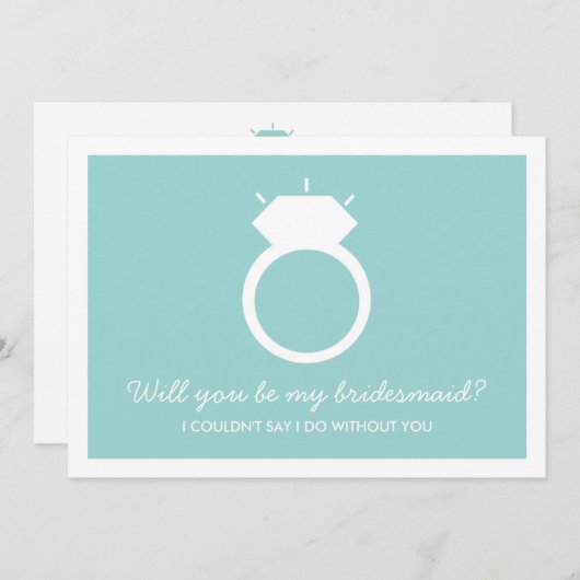 私の花嫁のメイドになってくれない？ブルーリングや輪カード 招待状 (正面/裏面)