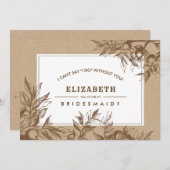 私の花嫁のメイドになってくれない？ボタニカルクラフト紙 招待状 (正面/裏面)