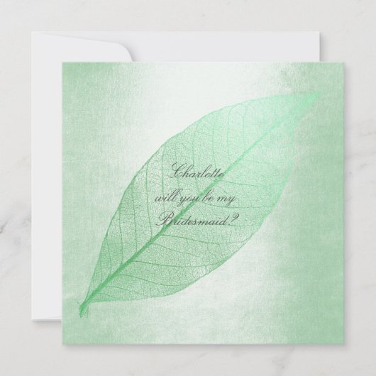私の花嫁のメイドになってくれない?ミントグリーン離れ 招待状 (正面)