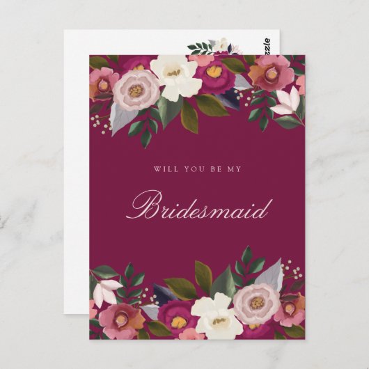 私の花嫁のメイドになってくれない？ムーディフローラ水彩 ポストカード (正面/裏面)