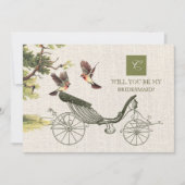 私の花嫁のメイドになってくれない？ヴィンテージアートバーラップ 招待状 (正面)