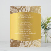 私の花嫁のメイドになってくれない?ヴィンテージバーラップ&レース 招待状 (スタンド正面)