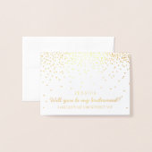 私の花嫁のメイドになってくれない？ヴィンテージ紙吹雪写真 箔カード (封筒付き正面)