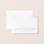 私の花嫁のメイドになってくれない？ヴィンテージ紙吹雪写真 箔カード (封筒付き正面)