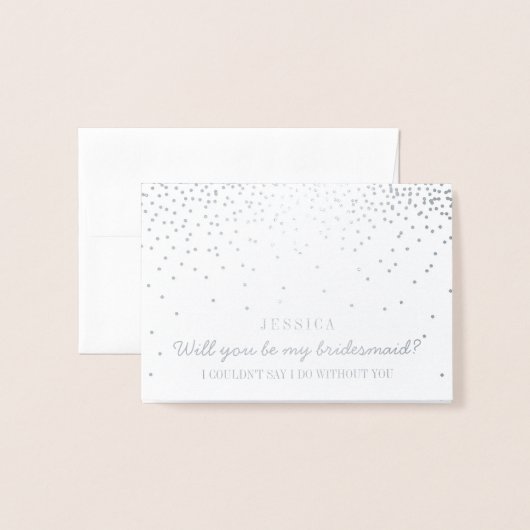 私の花嫁のメイドになってくれない？ヴィンテージ紙吹雪写真 箔カード (封筒付き正面)