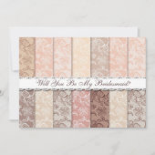 私の花嫁のメイドになってくれない?ヴィンテージ素朴レース 招待状 (正面)