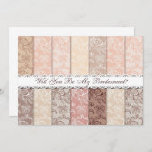 私の花嫁のメイドになってくれない?ヴィンテージ素朴レース 招待状 (正面/裏面)