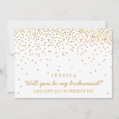 私の花嫁のメイドになってくれない?ヴィンテージ金ゴールド紙吹雪 招待状 (正面)