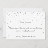 私の花嫁のメイドになってくれない？ヴィンテージ銀紙吹雪 招待状 (裏面)