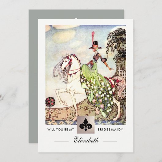 私の花嫁のメイドになってくれない？ヴィンテージ 招待状 (正面/裏面)