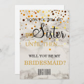 私の花嫁のメイドになってくれない？大理石背景 招待状 (正面/裏面)