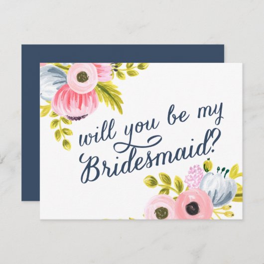 私の花嫁のメイドになってくれない？手札色彩の鮮やかカード 招待状 (正面/裏面)