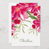 私の花嫁のメイドになってくれない？明るい赤紫色グリーンフローライン 招待状 (正面/裏面)