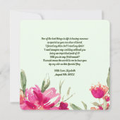 私の花嫁のメイドになってくれない?明るい赤紫色フローラ 招待状 (裏面)